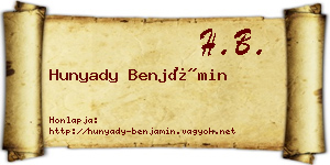 Hunyady Benjámin névjegykártya