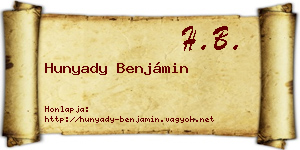 Hunyady Benjámin névjegykártya